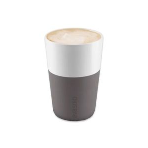 New Eva Solo Cafe Latte Porcelain & Silicone Tumblers - Set of 2 Gray